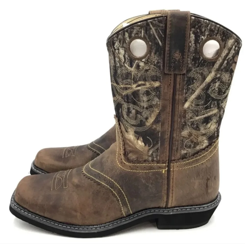 Smoky Mountain Women's 6360 Pawnee Brown Distressed Camo Western Boots -…